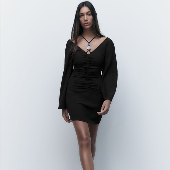 Zara Black Stone Mini Dress - Picture 9 of 16
